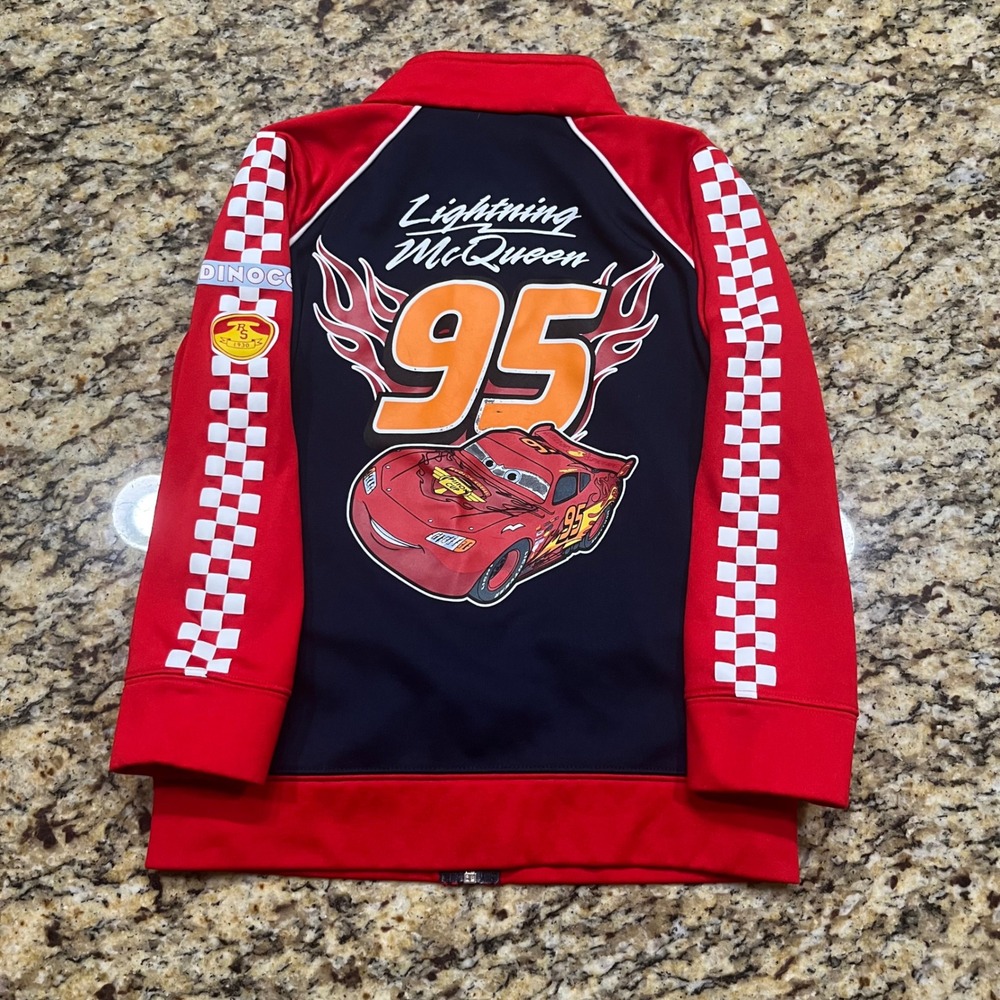 Disney Jumping Beans Lightning McQueen Cars Track Jacket Boy M 5/6 Red Blue